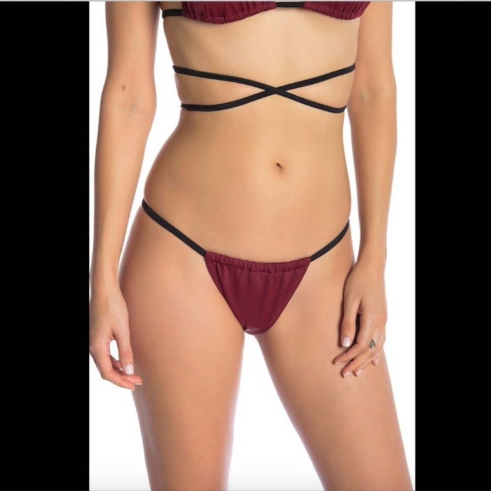 NWT Solid and Striped Bikini Bottom
